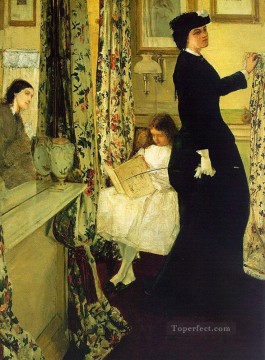 Harmony in Green and Rose The Music Room James Abbott McNeill Whistler Oil Paintings